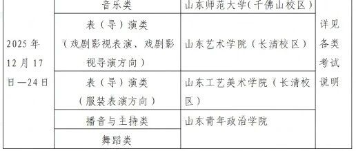 速看！山东省2026年普通高等学校招生舞蹈类专业统一考试时间已出！后附考试说明